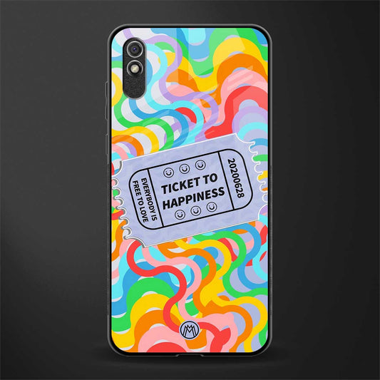 ticket to happiness glass case for redmi 9i image