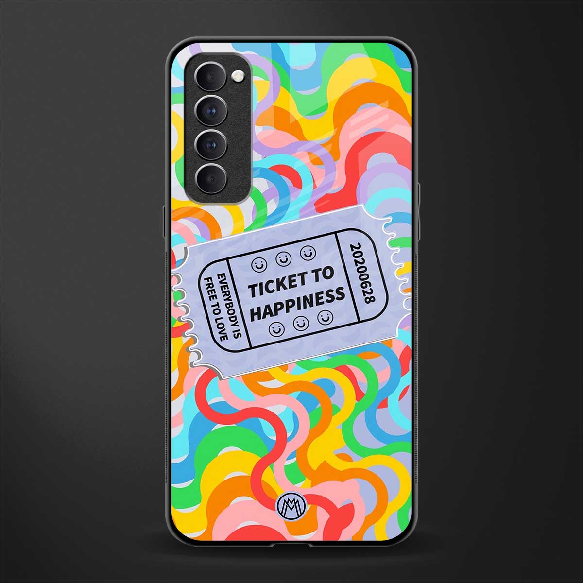 ticket to happiness glass case for oppo reno 4 pro image