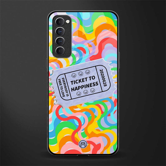 ticket to happiness glass case for oppo reno 4 pro image