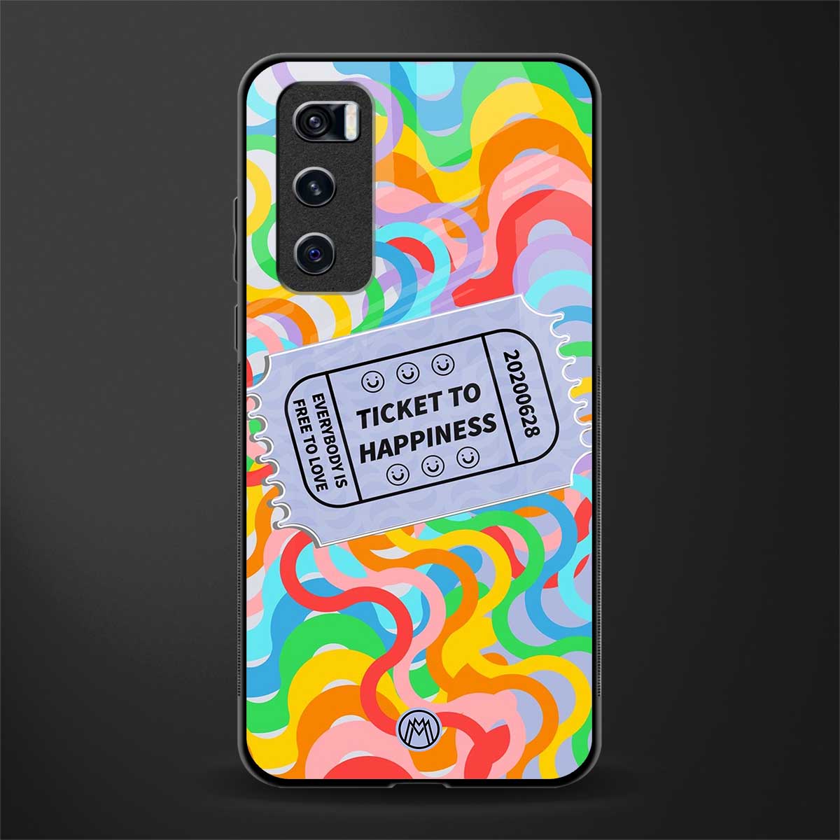 ticket to happiness glass case for vivo v20 se image