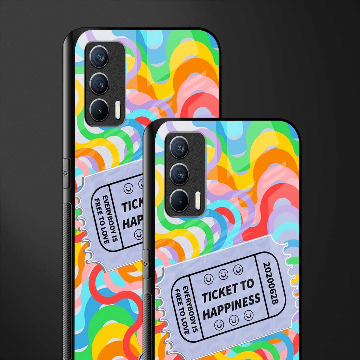 ticket to happiness glass case for realme x7 image-2
