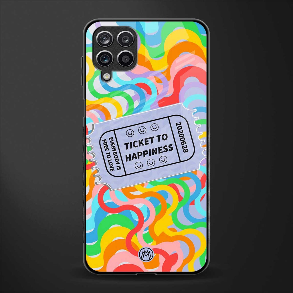 ticket to happiness glass case for samsung galaxy a12 image