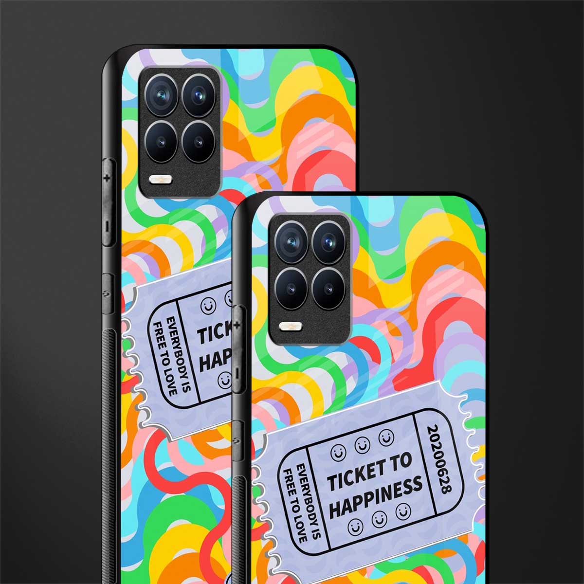 ticket to happiness glass case for realme 8 pro image-2