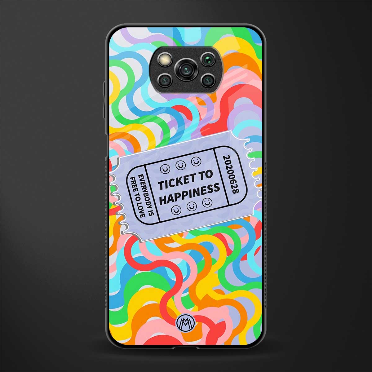 ticket to happiness glass case for poco x3 image