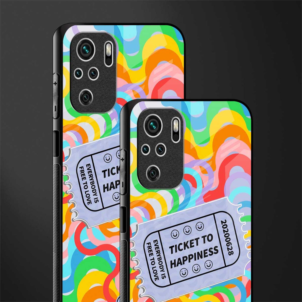 ticket to happiness glass case for redmi note 10 image-2