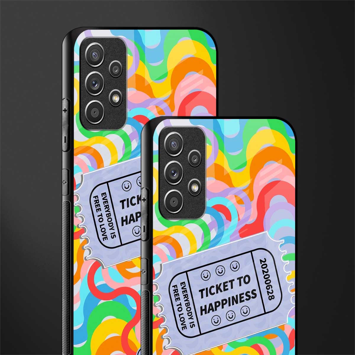 ticket to happiness glass case for samsung galaxy a72 image-2