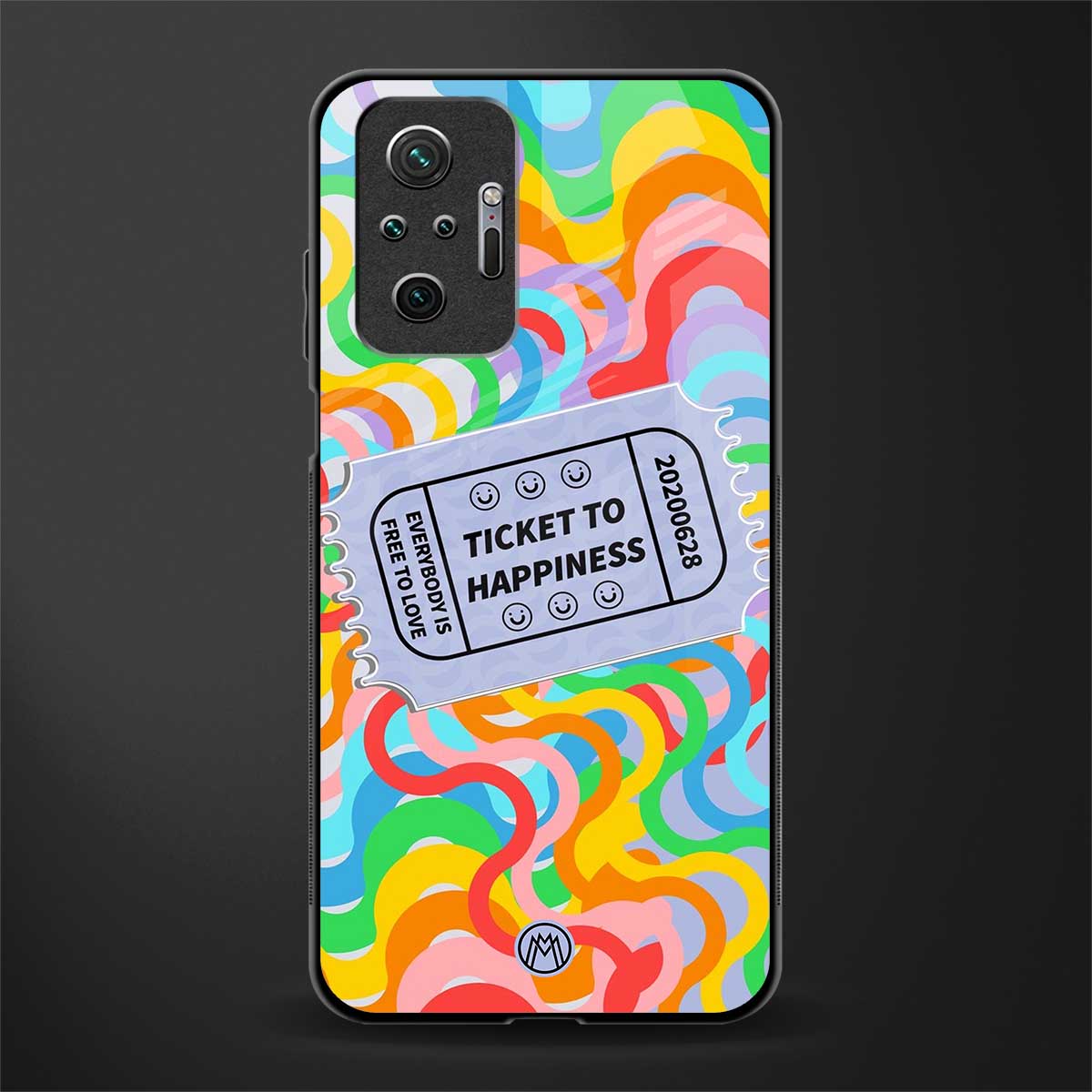 ticket to happiness glass case for redmi note 10 pro max image