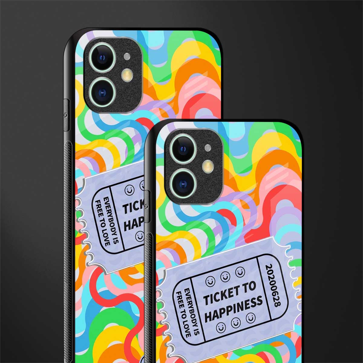 ticket to happiness glass case for iphone 12 mini image-2