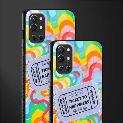 ticket to happiness glass case for oneplus 9r image-2