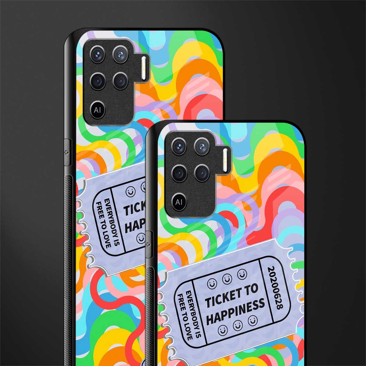 ticket to happiness glass case for oppo f19 pro image-2