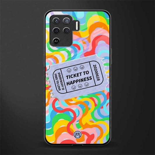 ticket to happiness glass case for oppo f19 pro image