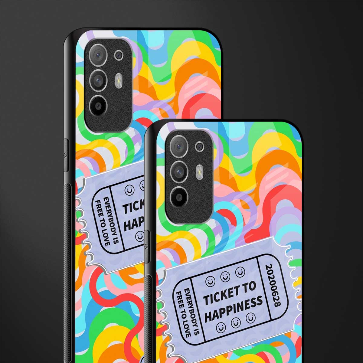ticket to happiness glass case for oppo f19 pro plus image-2