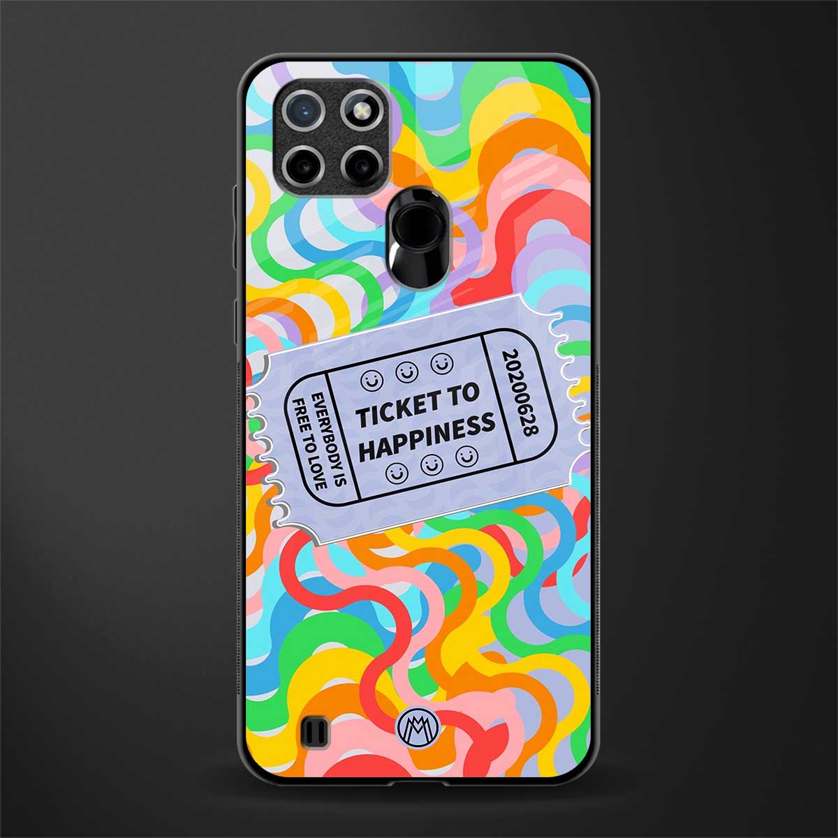 ticket to happiness glass case for realme c21 image