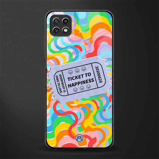 ticket to happiness glass case for samsung galaxy a22 5g image
