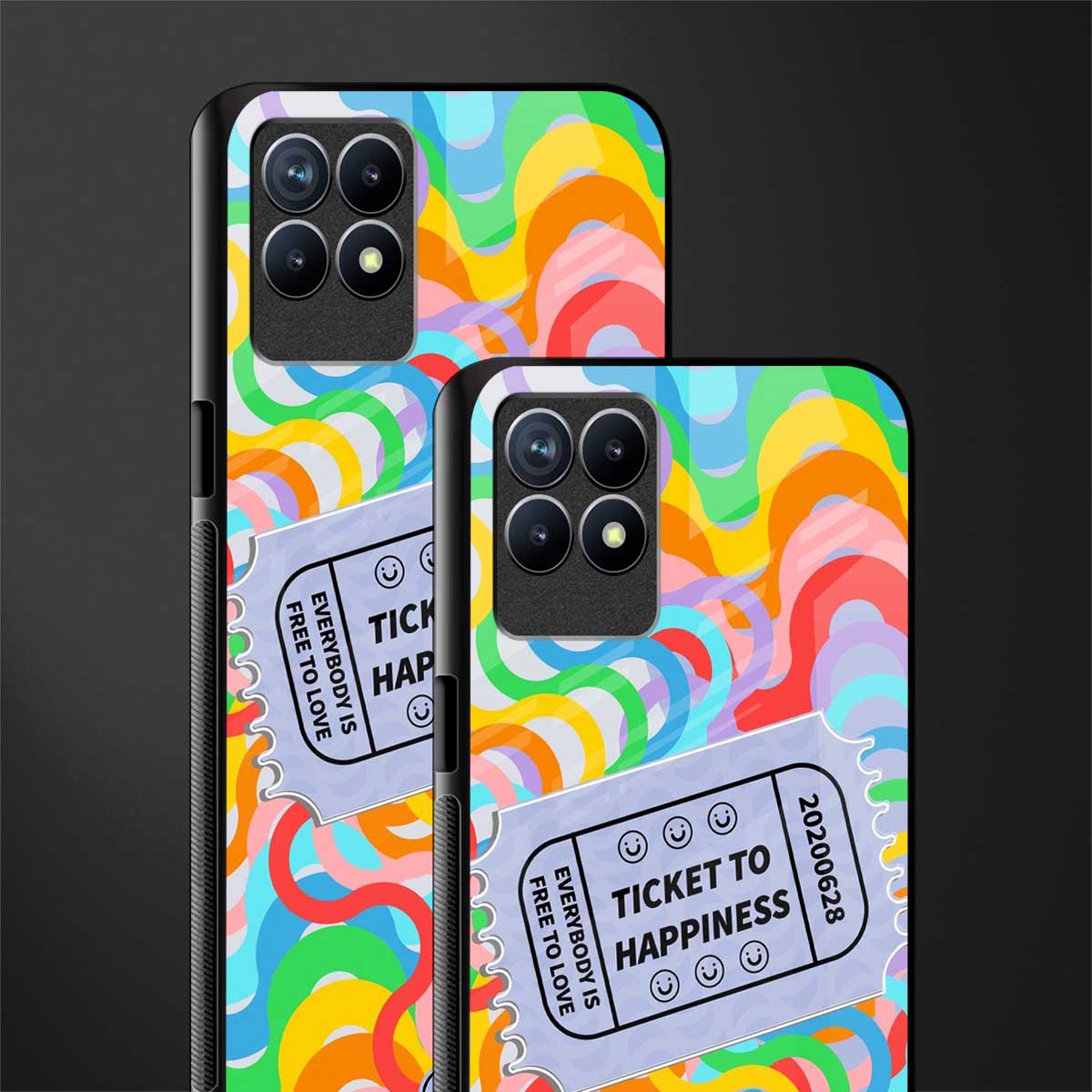 ticket to happiness glass case for realme 8i image-2