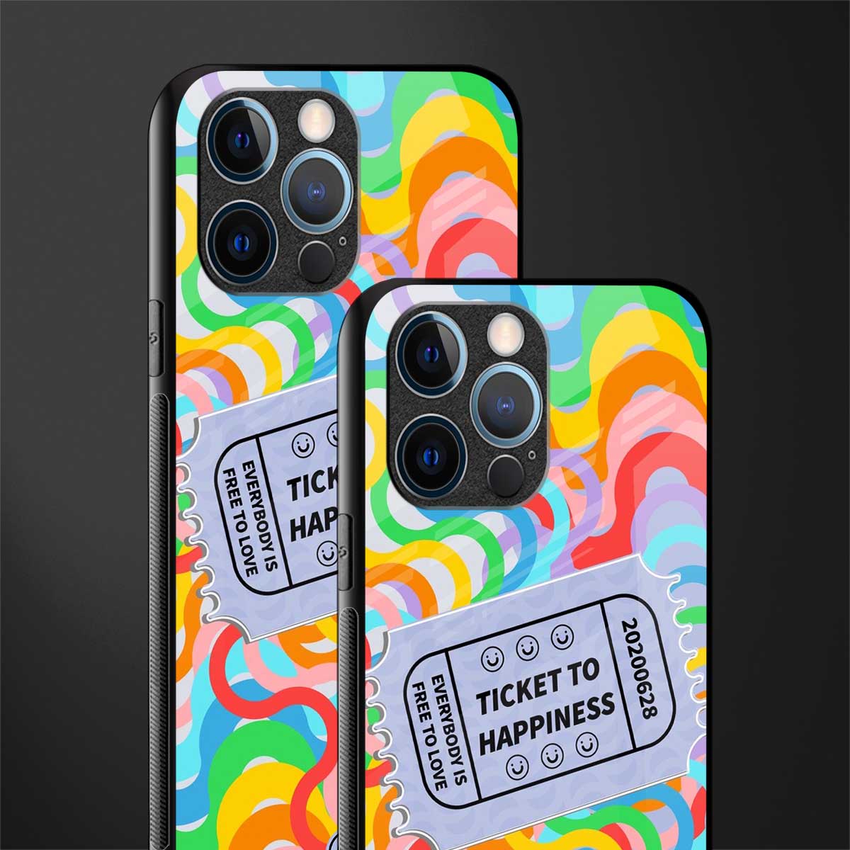 ticket to happiness glass case for iphone 12 pro image-2