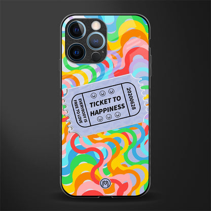 ticket to happiness glass case for iphone 14 pro image