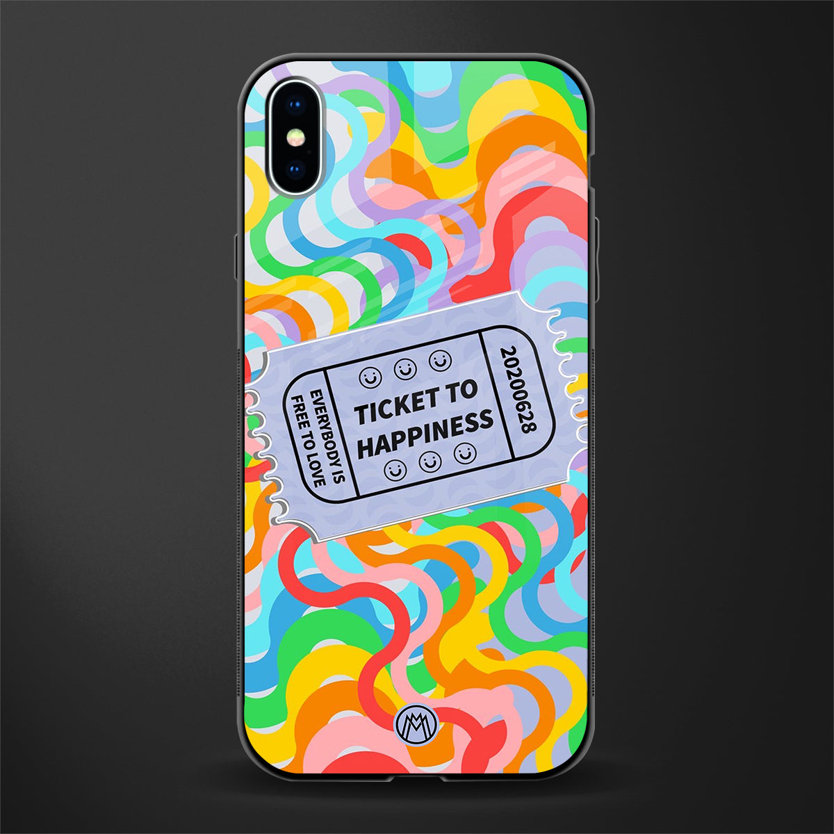 ticket to happiness glass case for iphone xs max image