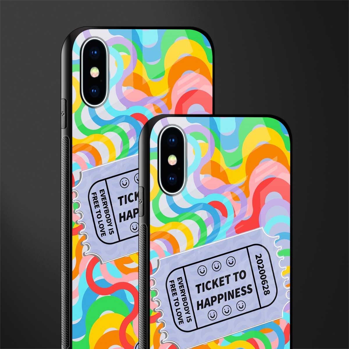 ticket to happiness glass case for iphone x image-2