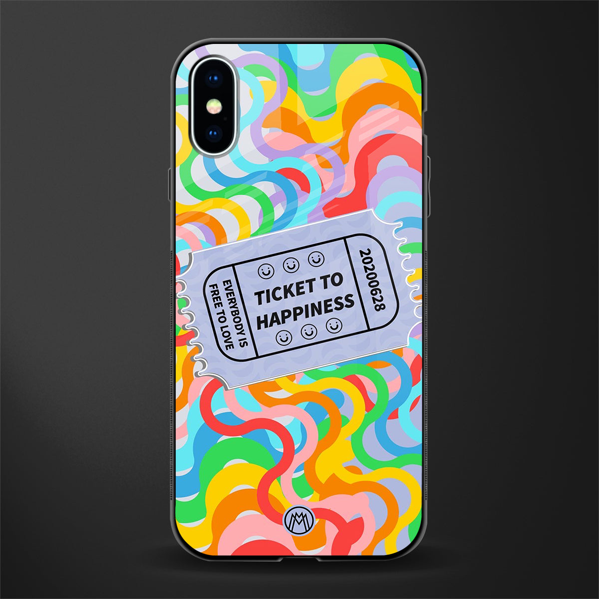 ticket to happiness glass case for iphone x image