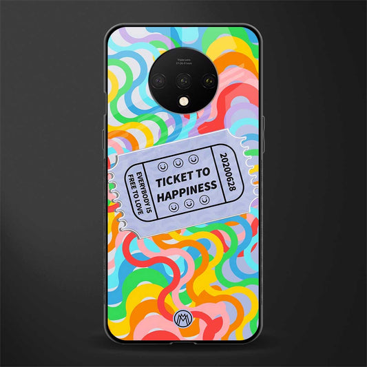 ticket to happiness glass case for oneplus 7t image