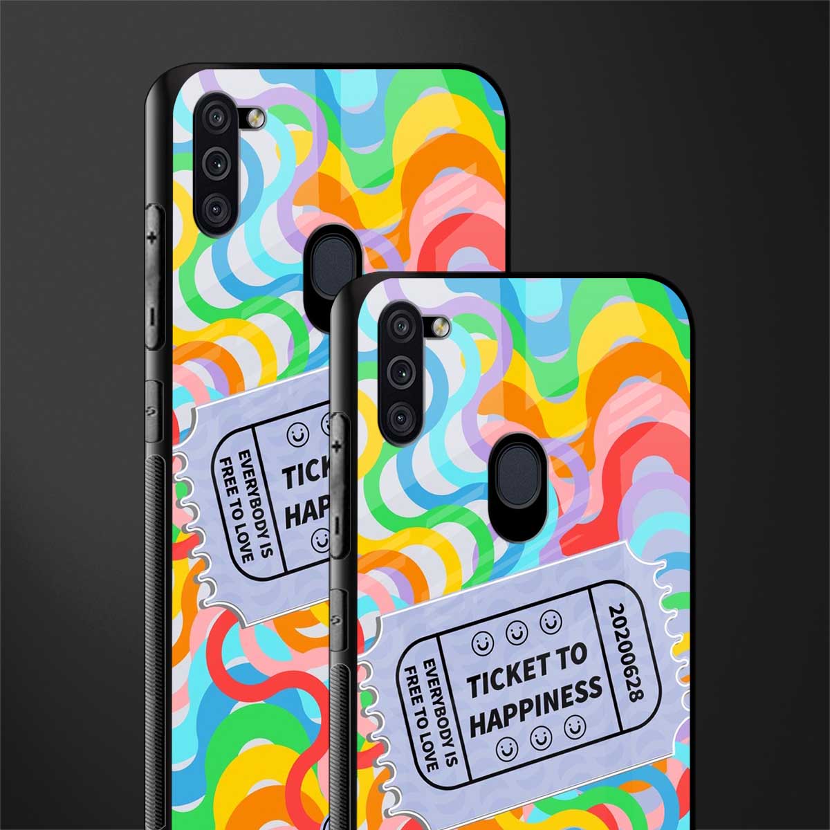 ticket to happiness glass case for samsung galaxy m11 image-2