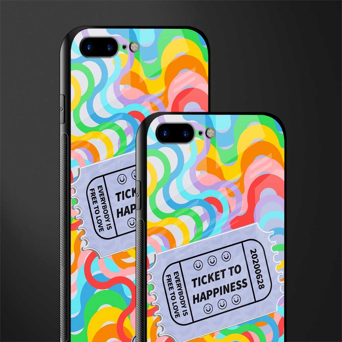 ticket to happiness glass case for iphone 7 plus image-2