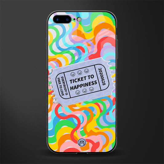 ticket to happiness glass case for iphone 8 plus image