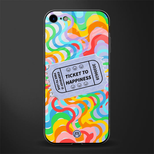 ticket to happiness glass case for iphone se 2020 image