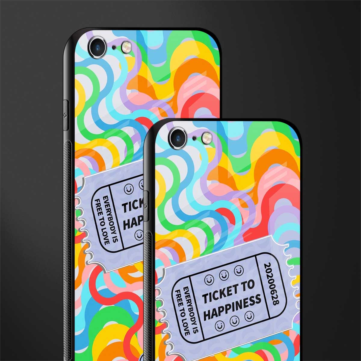 ticket to happiness glass case for iphone 6 plus image-2