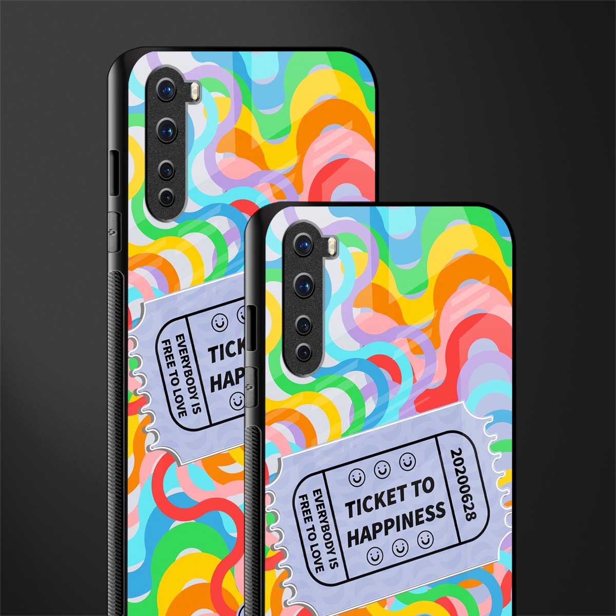 ticket to happiness glass case for oneplus nord ac2001 image-2