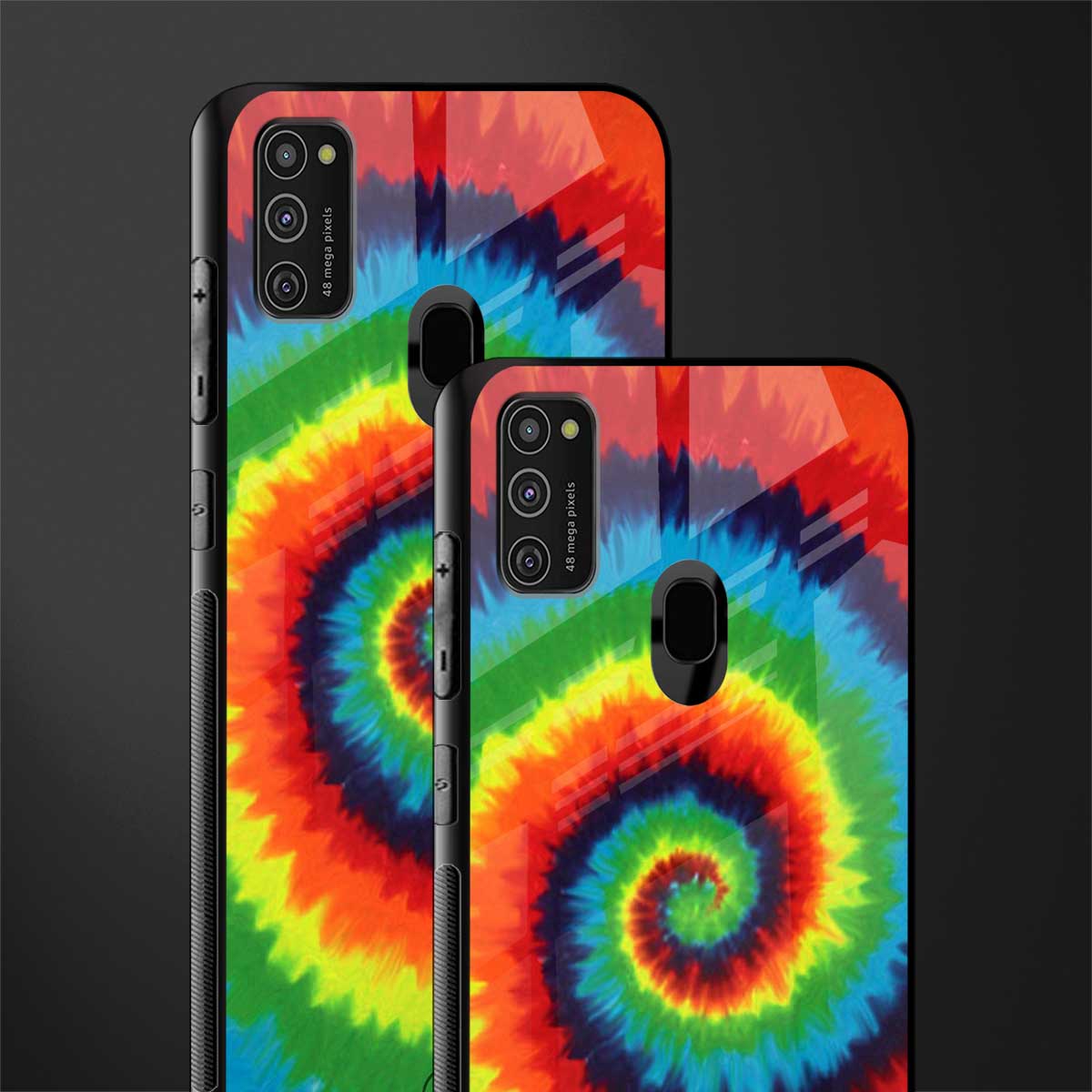 tie and dye glass case for samsung galaxy m30s image-2