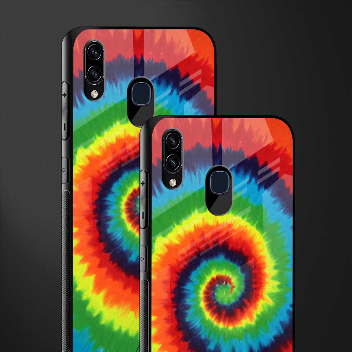 tie and dye glass case for samsung galaxy m10s image-2
