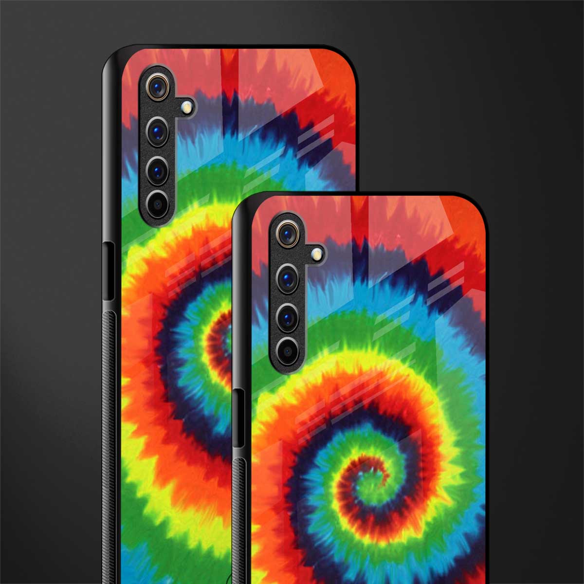 tie and dye glass case for realme 6i image-2