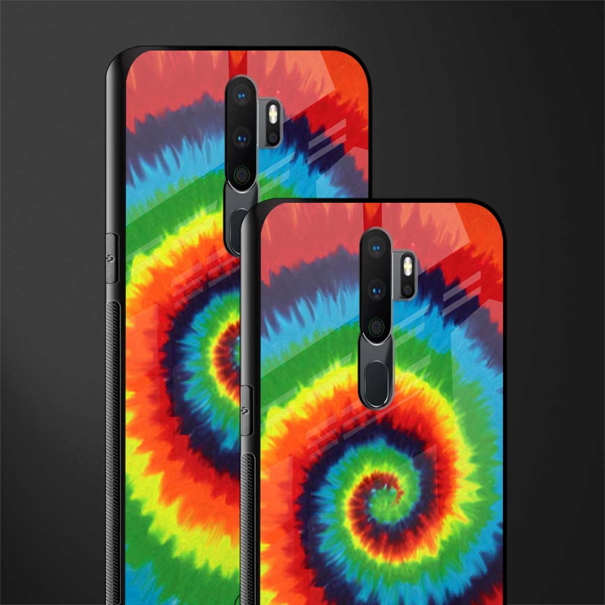 tie and dye glass case for oppo a5 2020 image-2