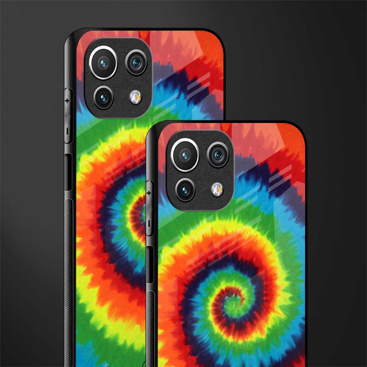 tie and dye glass case for mi 11 lite image-2