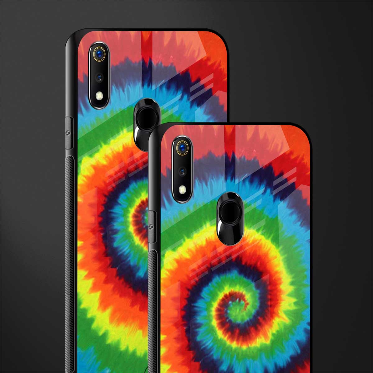 tie and dye glass case for realme 3 pro image-2