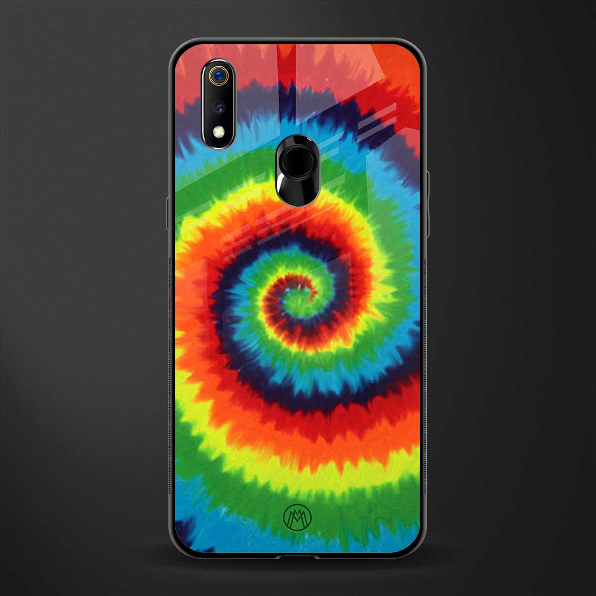 tie and dye glass case for realme 3 pro image