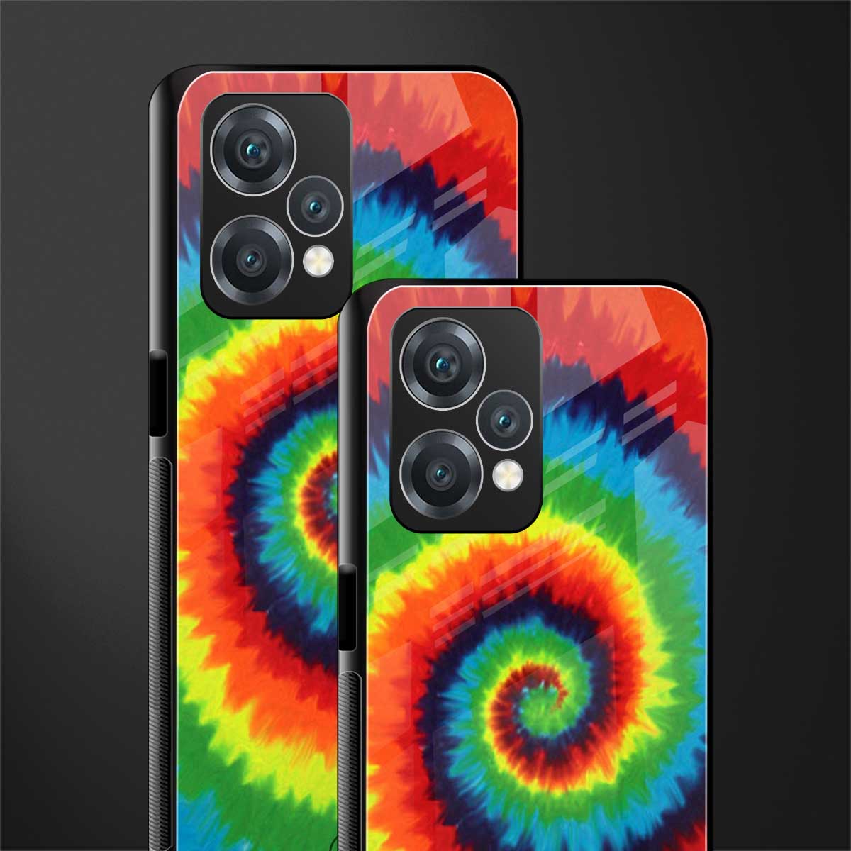 tie and dye back phone cover | glass case for realme 9 pro 5g
