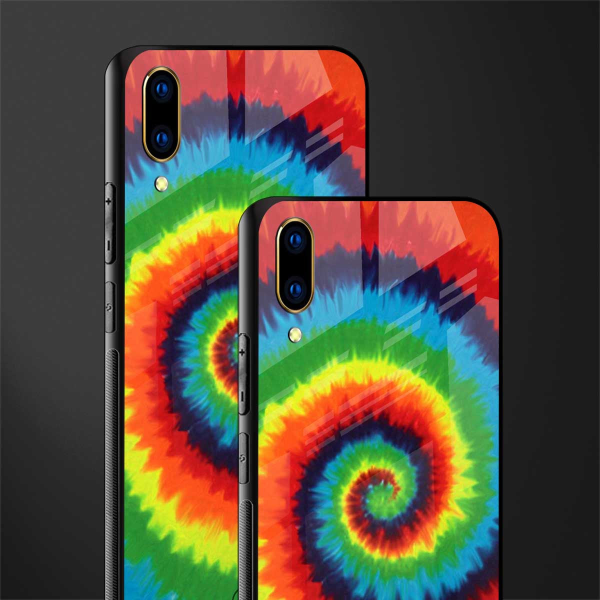 tie and dye glass case for vivo v11 pro image-2
