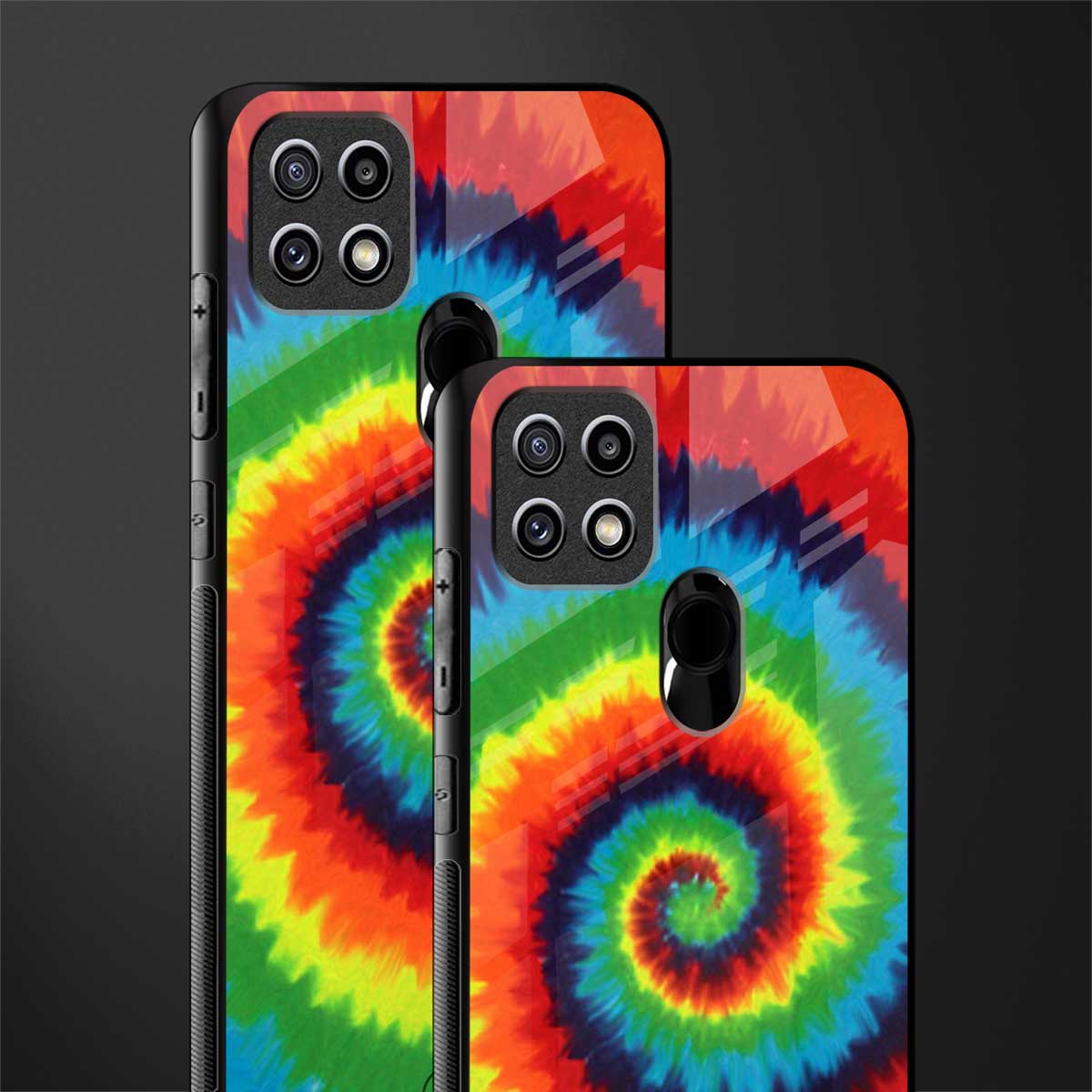 tie and dye glass case for oppo a15s image-2