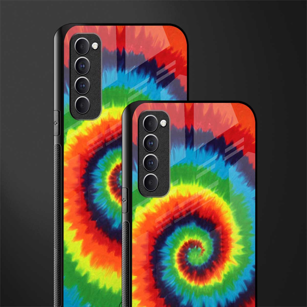 tie and dye glass case for oppo reno 4 pro image-2