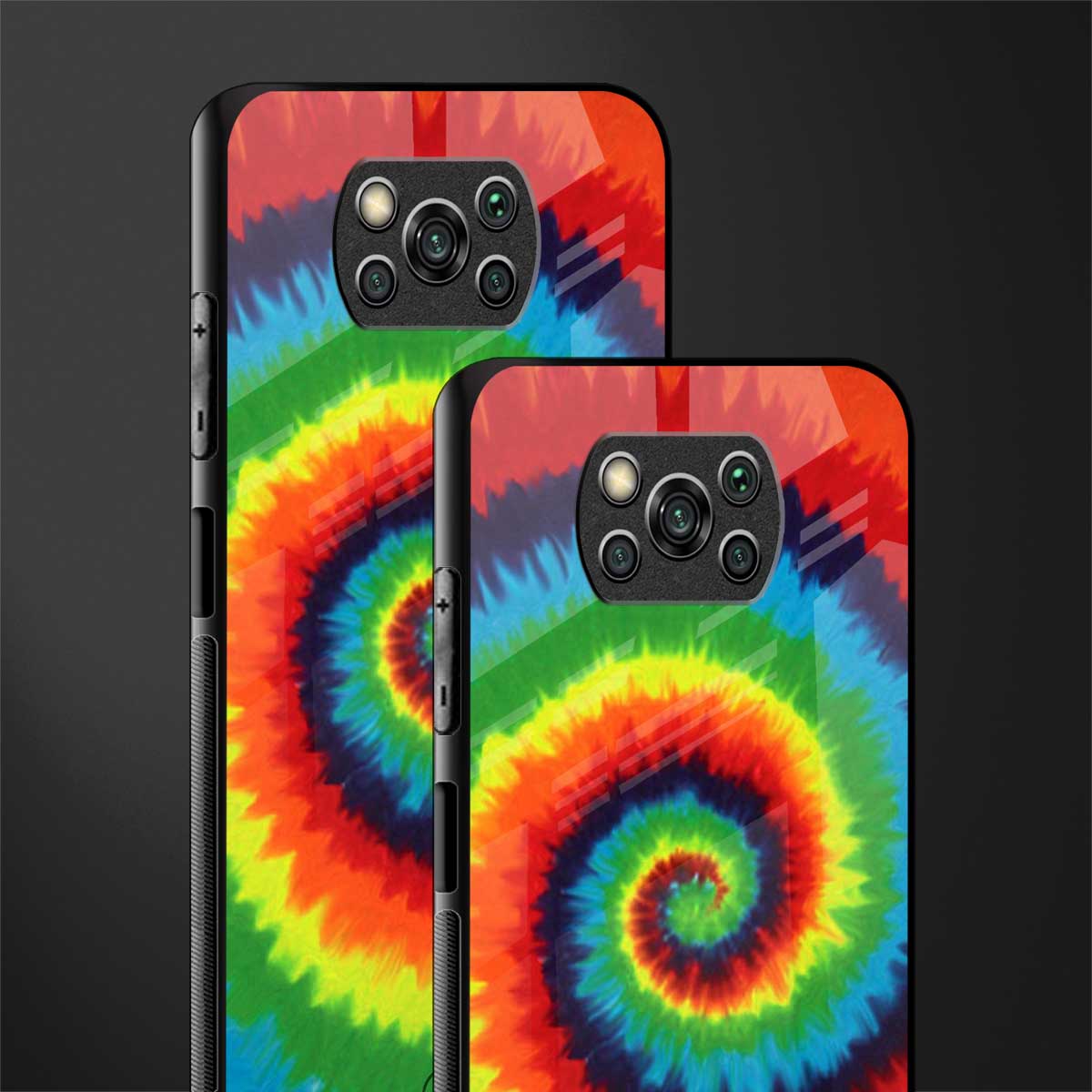 tie and dye glass case for poco x3 image-2