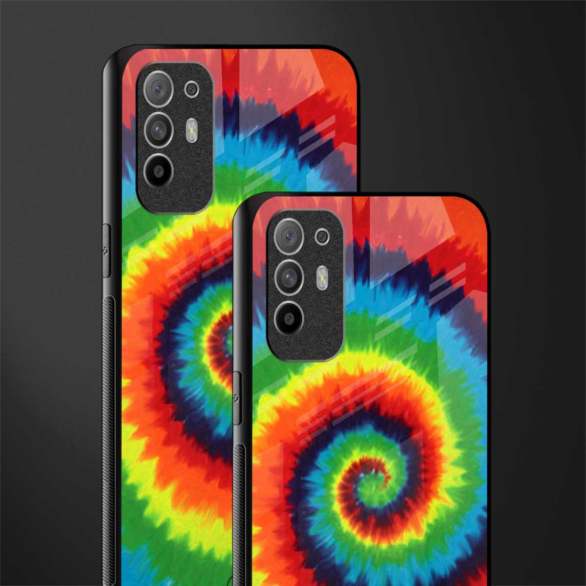tie and dye glass case for oppo f19 pro plus image-2