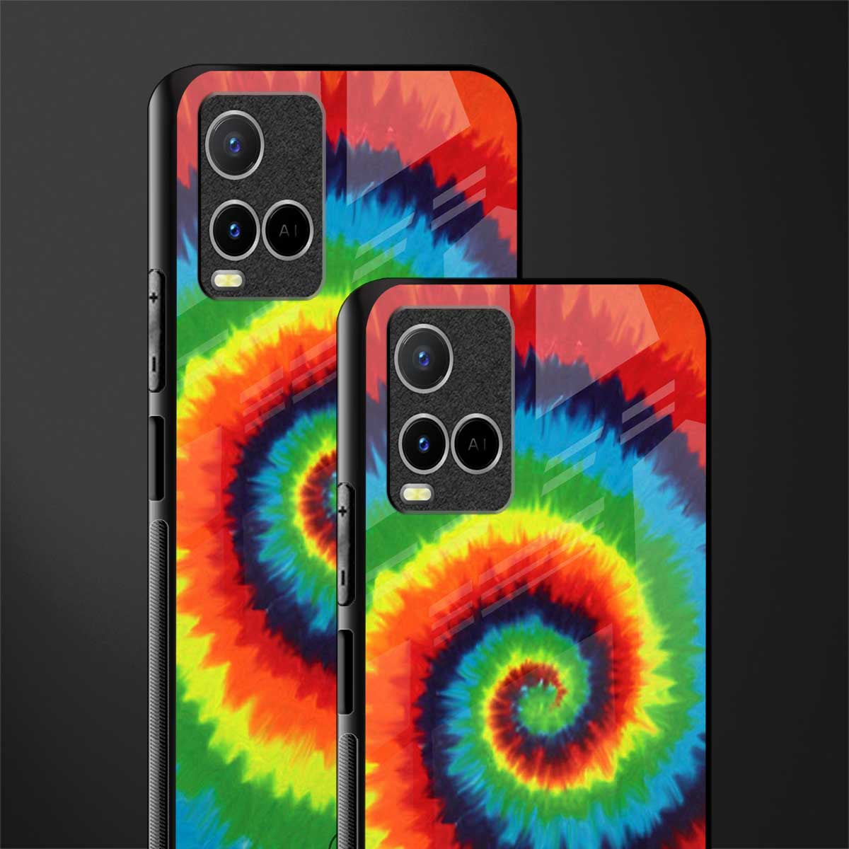 tie and dye glass case for vivo y33s vivo y33t image-2