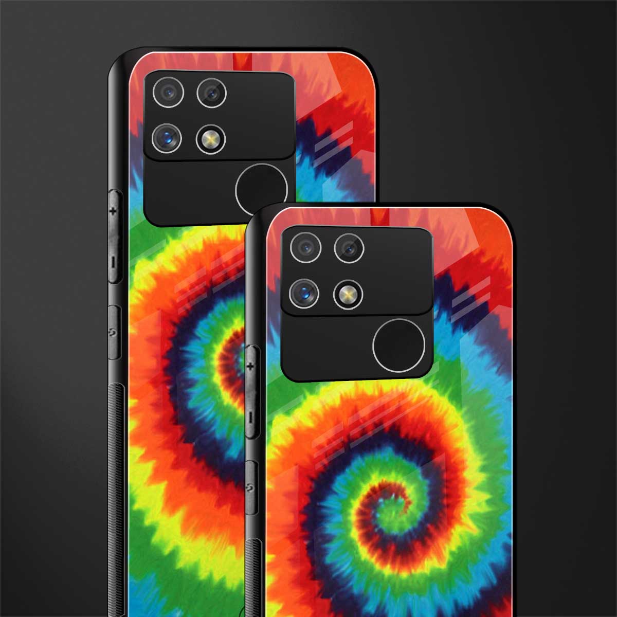 tie and dye back phone cover | glass case for realme narzo 50a