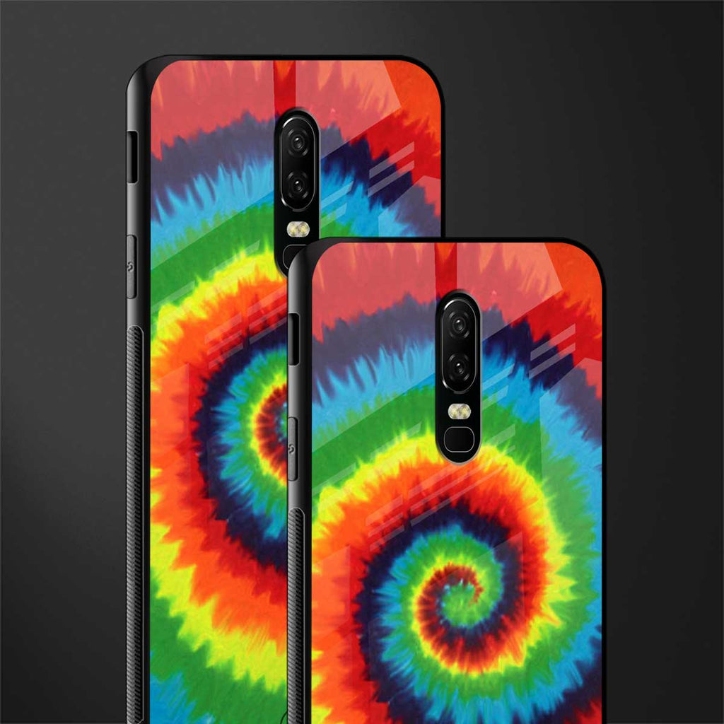 tie and dye glass case for oneplus 6 image-2