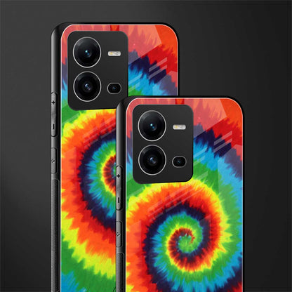 tie and dye back phone cover | glass case for vivo v25-5g