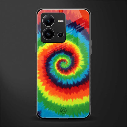 tie and dye back phone cover | glass case for vivo v25-5g