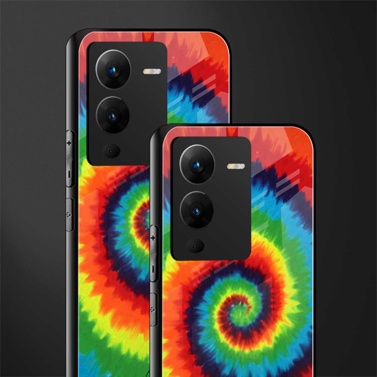 tie and dye back phone cover | glass case for vivo v25 pro 5g